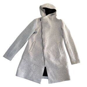 Betsey Johnson Full Zip Asymmetrical Hooded Jacket Womens Gray Medium